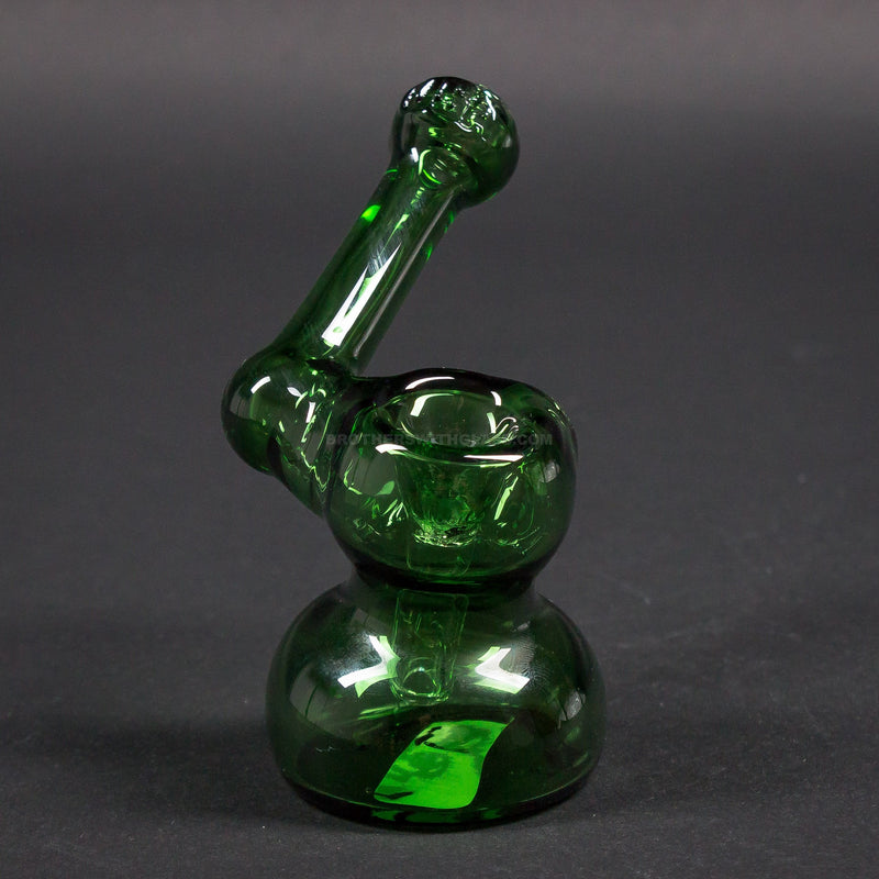 Mad Hatters Glass Green Sidecar Bubbler.