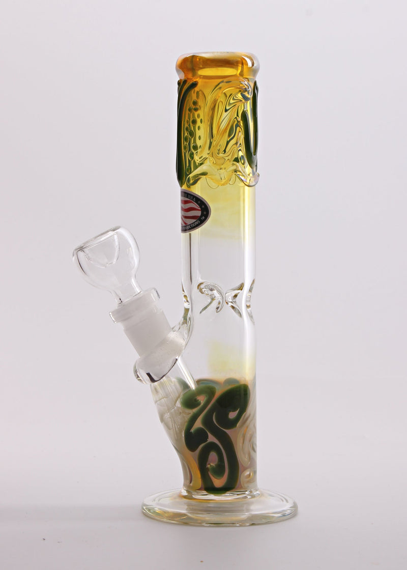 Mary Jane's Glass 8 Inch Fumed and Color Coiled Straight Bong Mary Jane's Glass