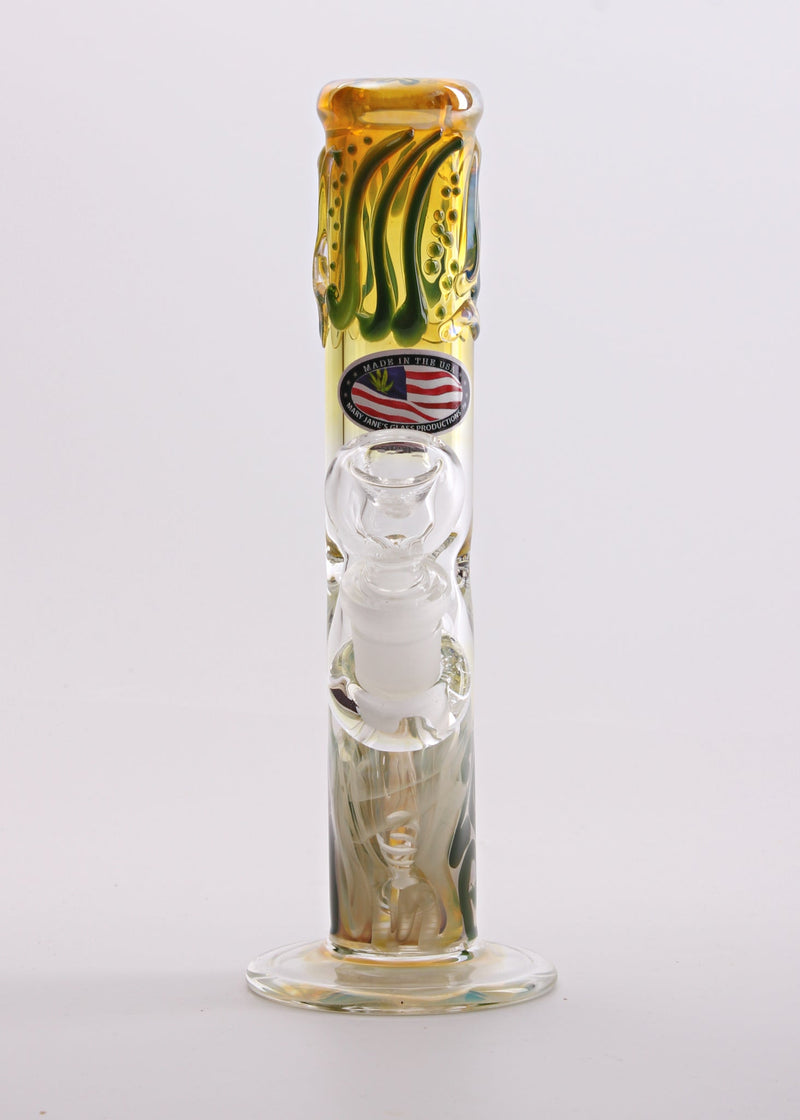 Mary Jane's Glass 8 Inch Fumed and Color Coiled Straight Bong Mary Jane's Glass