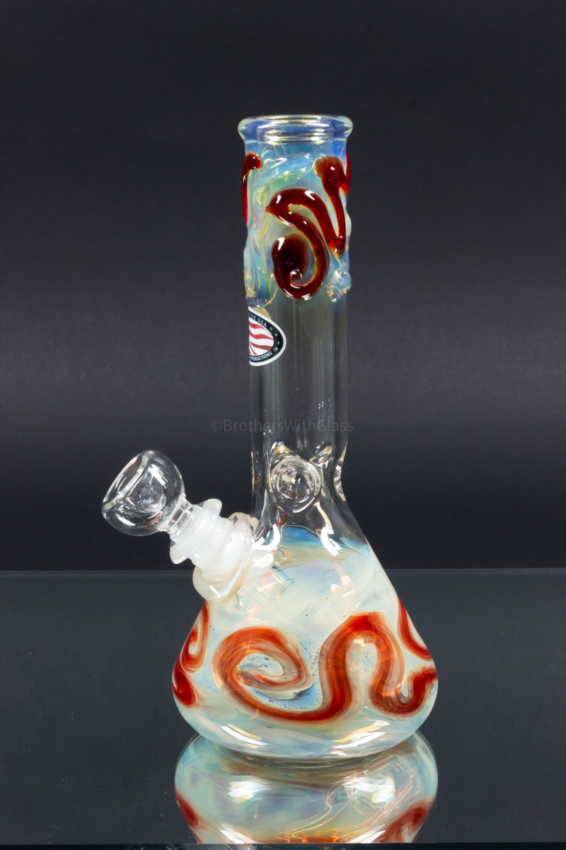 Mary Jane's Glass 8 Inch Fumed and Colored Beaker Bong.