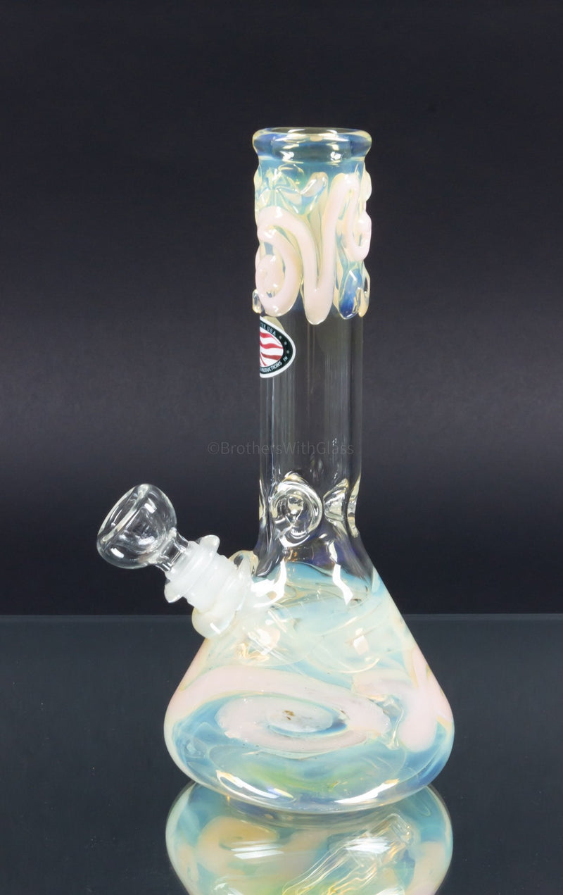 Mary Jane's Glass 8 Inch Fumed and Colored Beaker Bong.