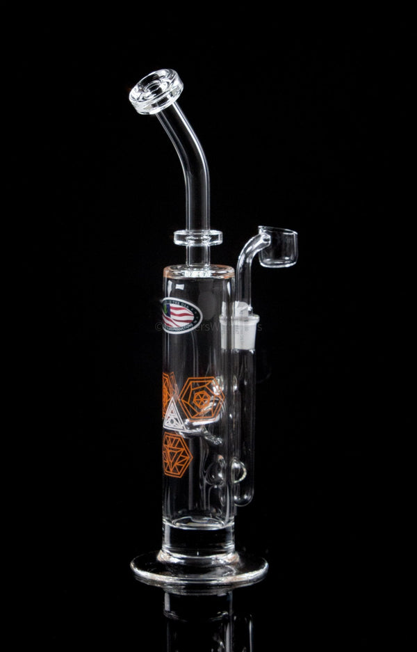 Mary Jane's Glass Geometric Shapes Bent Neck Dab Rig.