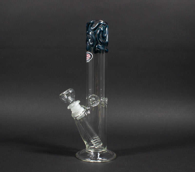 Mary Jane's Glass Straight Bong With Color Accents.