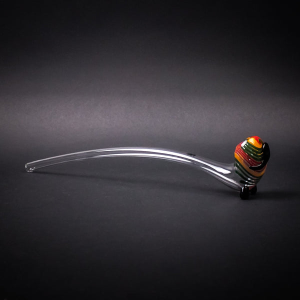 Mathematix Glass 13 In Gandalf Hand Pipe With Rasta Bowl.