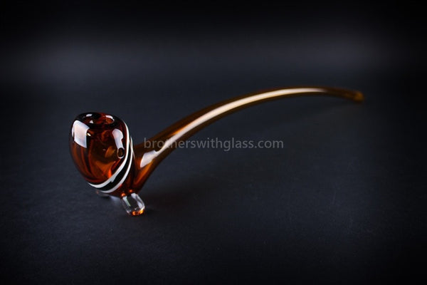 Mathematix Glass 13 In Striped Gandalf Hand Pipe - Amber.