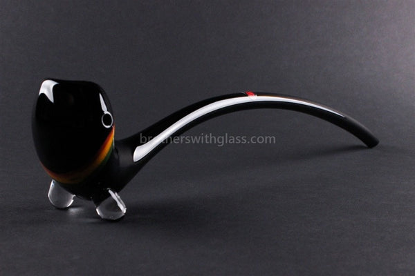 Mathematix Glass 13 In Striped Gandalf Hand Pipe - Black and Rasta.