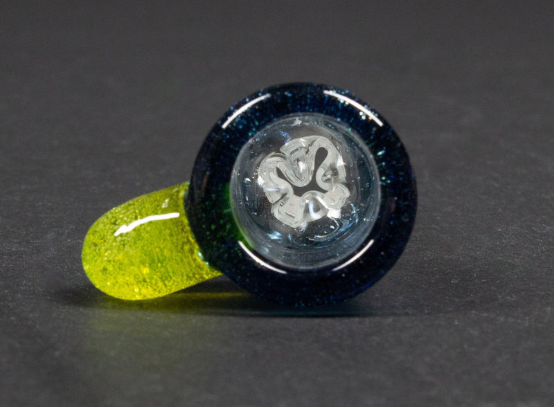 Mathematix Glass 14mm Pinched Slide With Bead Handle.