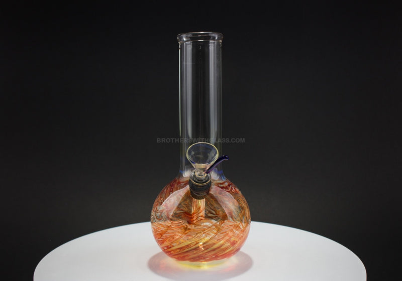 Mathematix Glass 8 in Raked Bubble Bottom Water Pipe - Amber.