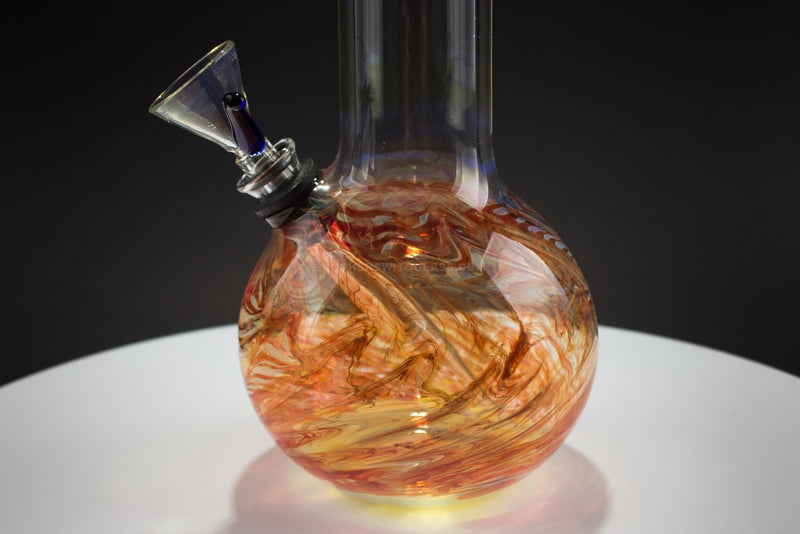Mathematix Glass 8 in Raked Bubble Bottom Water Pipe - Amber.