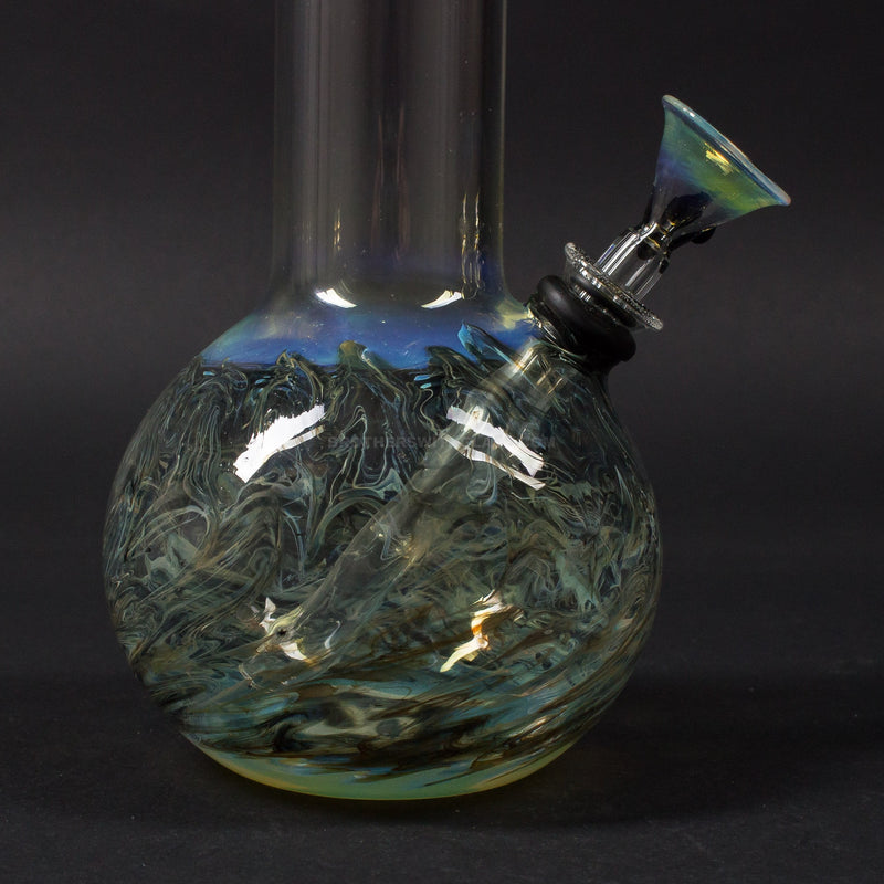 Mathematix Glass 8 in Raked Bubble Bottom Water Pipe - Black.