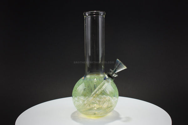 Mathematix Glass 8 in Raked Bubble Bottom Water Pipe - Green.