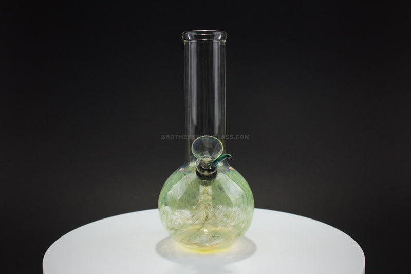 Mathematix Glass 8 in Raked Bubble Bottom Water Pipe - Green.