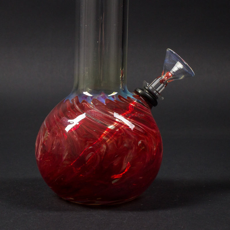 Mathematix Glass 8 in Raked Bubble Bottom Water Pipe - Red.