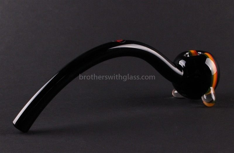 Mathematix Glass 8 In Striped Gandalf Hand Pipe - Black and Rasta.