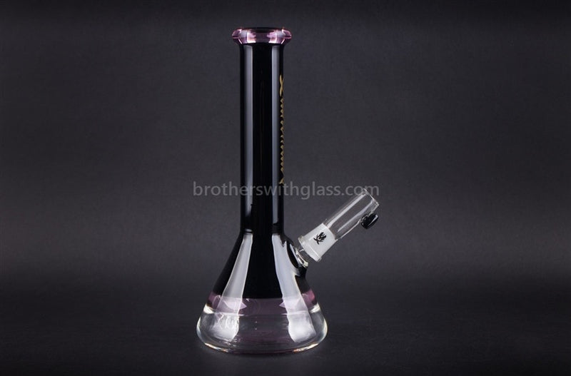 Mathematix Glass 9 inch Classy Beaker Dab Rig - Black and Purple.
