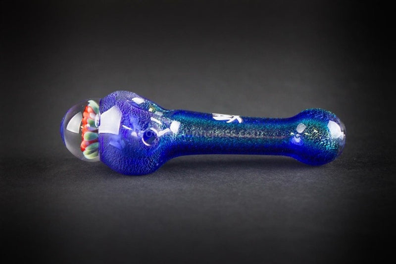 Mathematix Glass Dichro with Marbled Rose Hand Pipe - Blue.