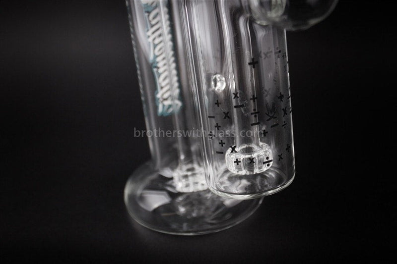 Mathematix Glass Double Barrel Showerhead Bubbler Water Pipe.