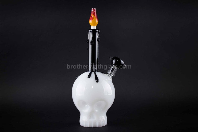 Mathematix Glass Flaming Skull Candle Dab Rig.