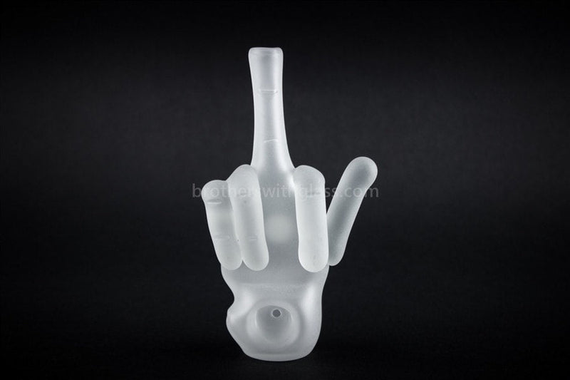 Mathematix Glass Flippin The Bird Frosted Hand Pipe.
