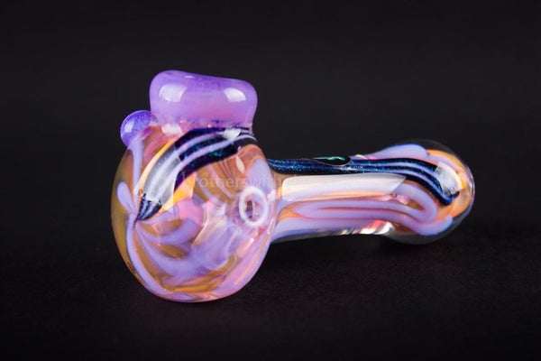 Mathematix Glass Fumed With Dichro Stripe Hand Pipe.