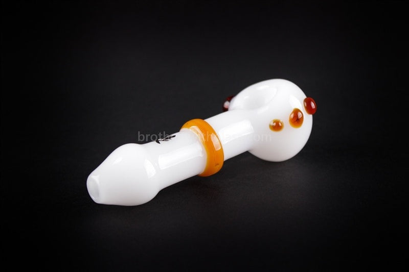Mathematix Glass Hand Pipe with Color Dots - Amber.