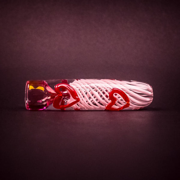 Mathematix Glass Heart Chillum Hand Pipe.