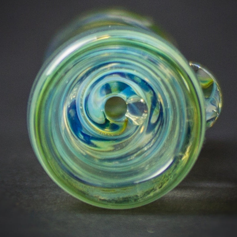 Mathematix Glass Illuminati Swirl Chillum Hand Pipe - Blue and Green.