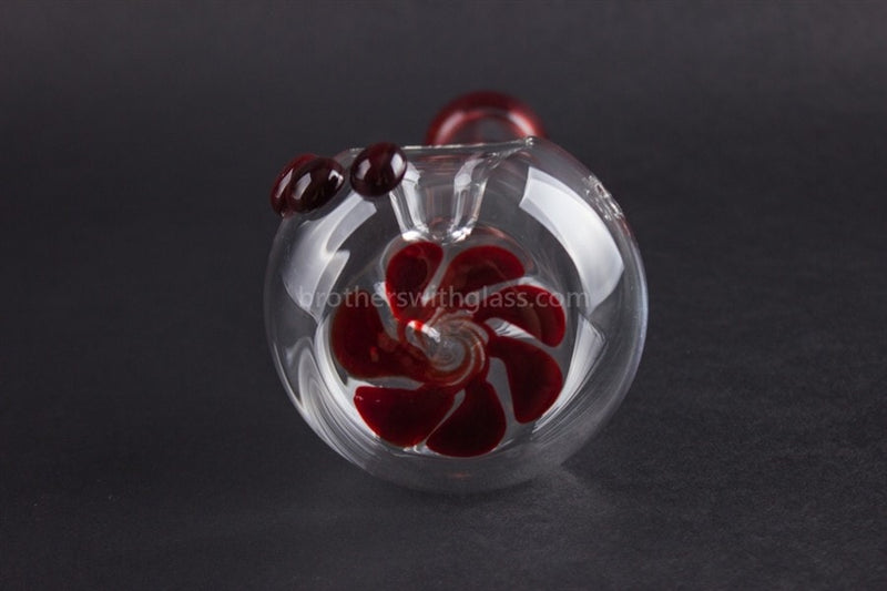 Mathematix Glass Large Red Flower Head Hand Pipe.