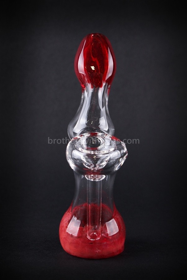 Mathematix Glass Mini Stinger Sherlock Bubbler Water Pipe - Red.