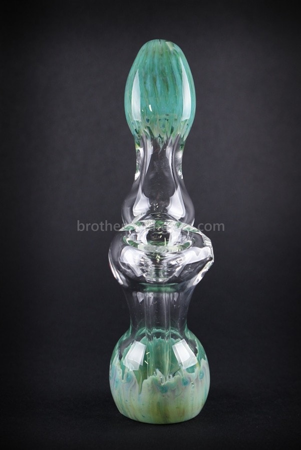Mathematix Glass Mini Stinger Sherlock Bubbler Water Pipe - Turquoise.