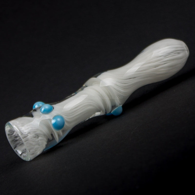 Mountain Jam Glass Inside Out Frit Chillum Hand Pipe With Marble Dots.