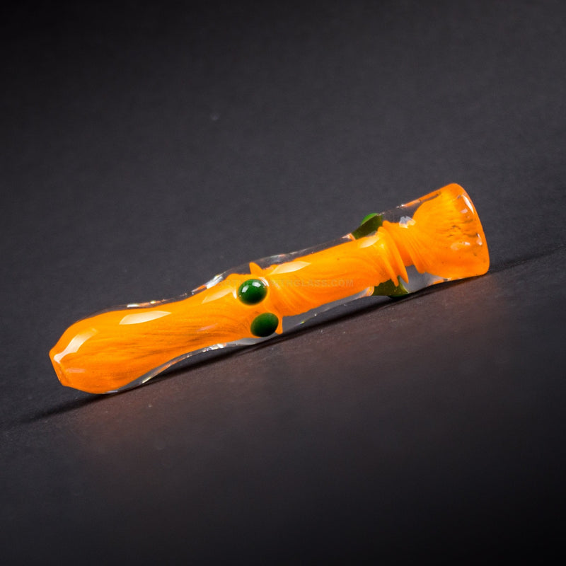 Mountain Jam Glass Inside Out Frit Chillum Hand Pipe With Marble Dots.