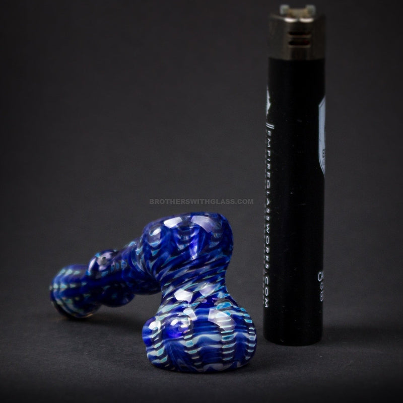 Mountain Jam Glass Mini Raked Hammer Hand Pipe - Blue.