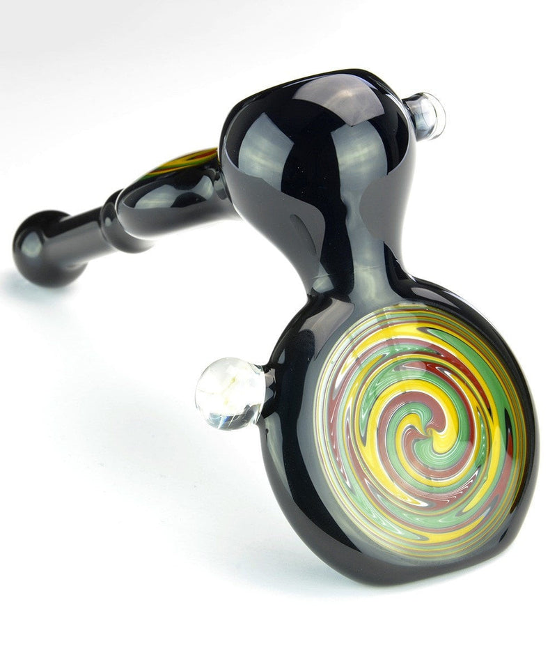 Mountain Jam Glass Rasta Disc Hammer Bubbler Water Pipe.