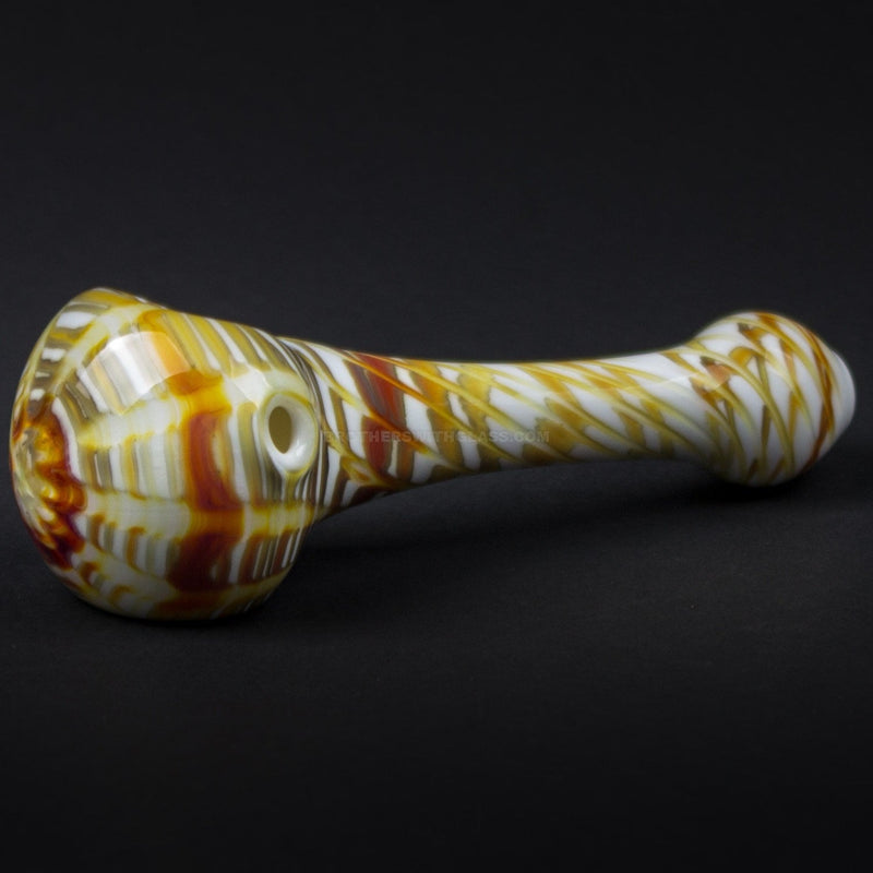 Mountain Jam Glass Wrapped and Raked Over White Hand Pipe.
