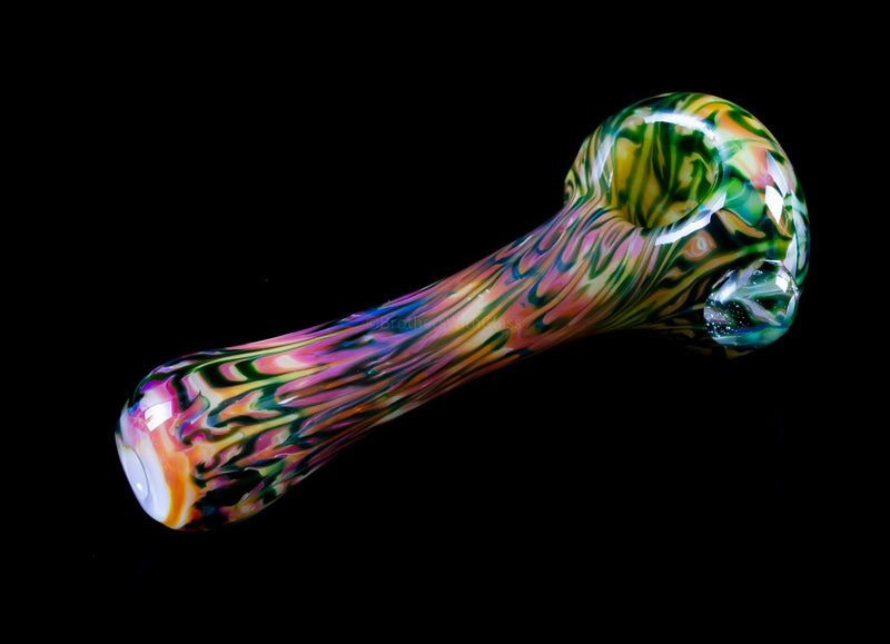 Multiverse Glass Experimental Purple and Green Rake Spoon Hand Pipe.