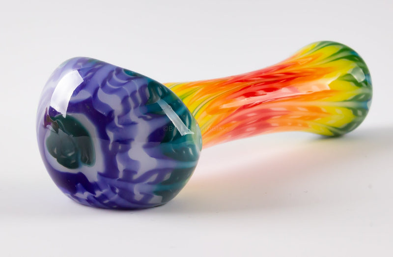 Multiverse Glass Tie Dye Rainbow Rake Spoon Hand Pipe.