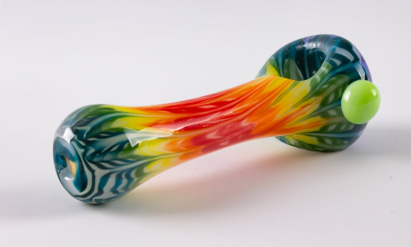 Multiverse Glass Tie Dye Rainbow Rake Spoon Hand Pipe.
