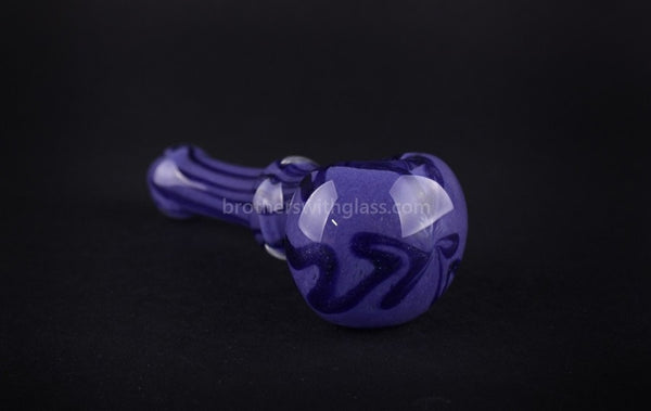 Nebula Glass Cursive Frit Hand Pipe - Purple.