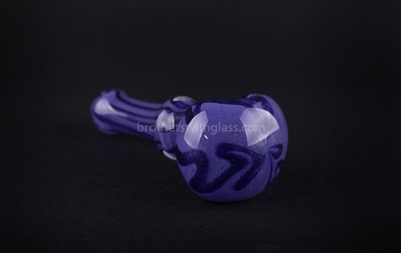 Nebula Glass Cursive Frit Hand Pipe - Purple.