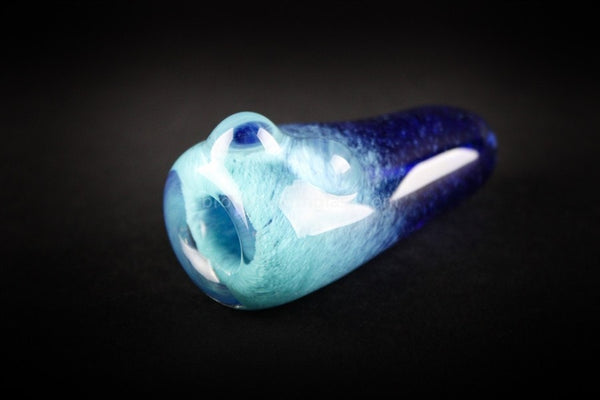 Nebula Glass Frit Smoke Stone Pocket Hand Pipe - Blue.