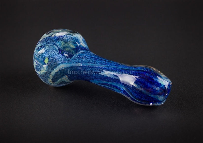 Nebula Glass Frit Titan Blue with Fumed Underlay Hand Pipe.