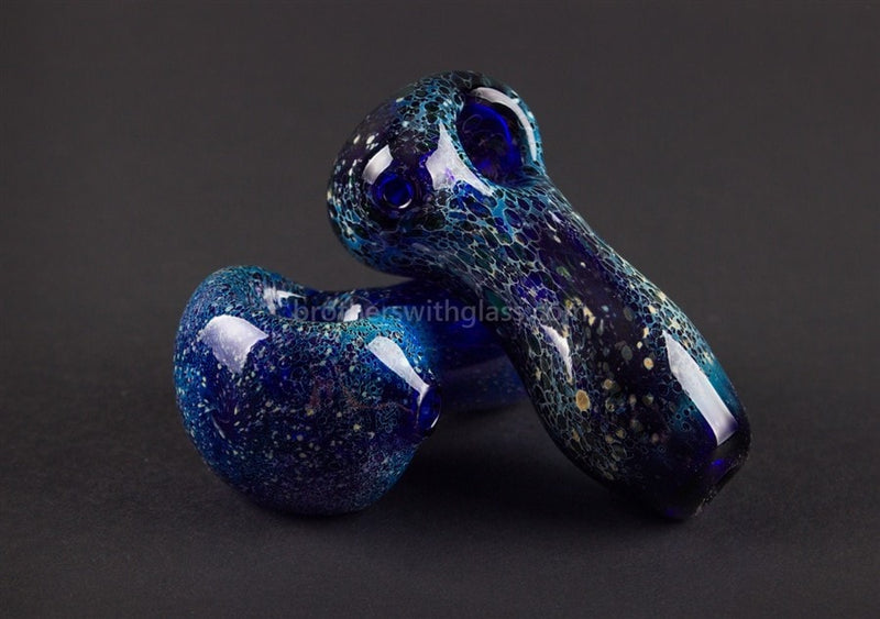 Nebula Glass Fumed Blue Comet Hand Pipe.