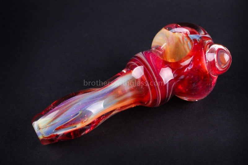 Nebula Glass Fumed Trillians Swirl Hand Pipe - Red.