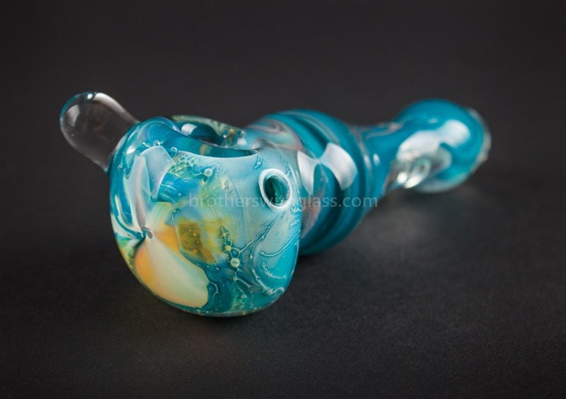 Nebula Glass Fumed Trillians Swirl Hand Pipe - Teal.