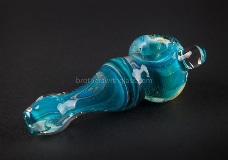 Nebula Glass Fumed Trillians Swirl Hand Pipe - Teal.