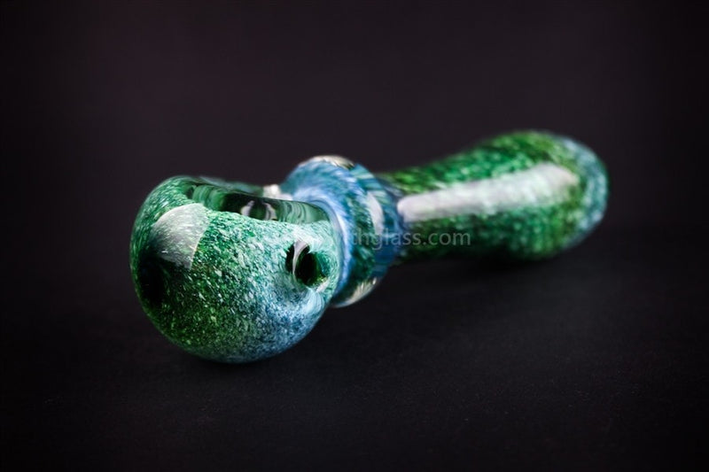 Nebula Glass Green Glow Hand Pipe.
