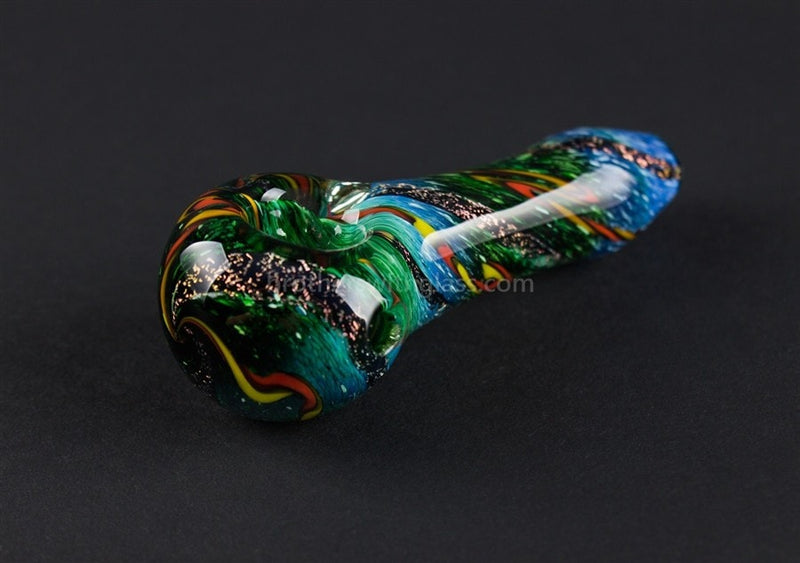 Nebula Glass Green Glow Hyperspace Hand Pipe.