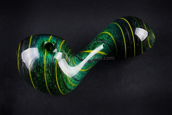 Nebula Glass Pinwheel Sherlock Hand Pipe - Green.