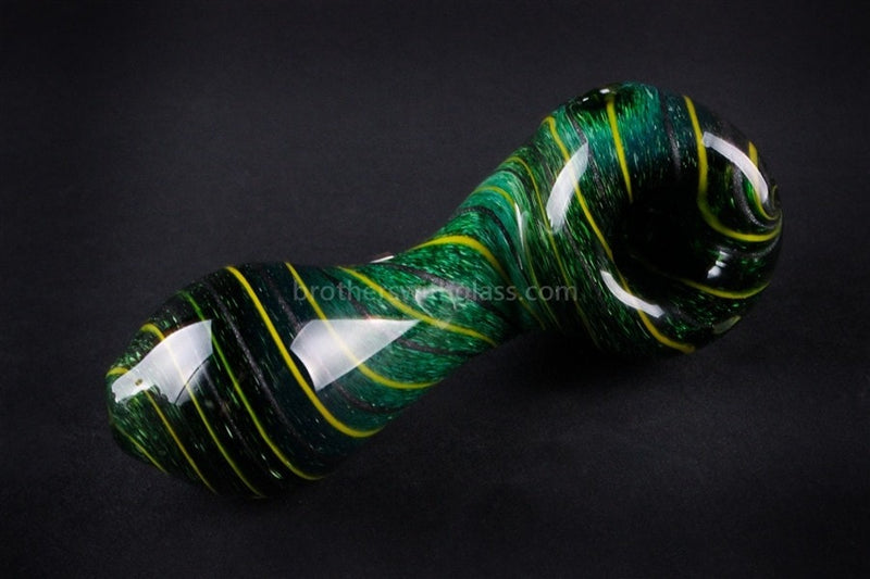 Nebula Glass Pinwheel Sherlock Hand Pipe - Green.